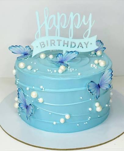 Blue Butterfly Cake